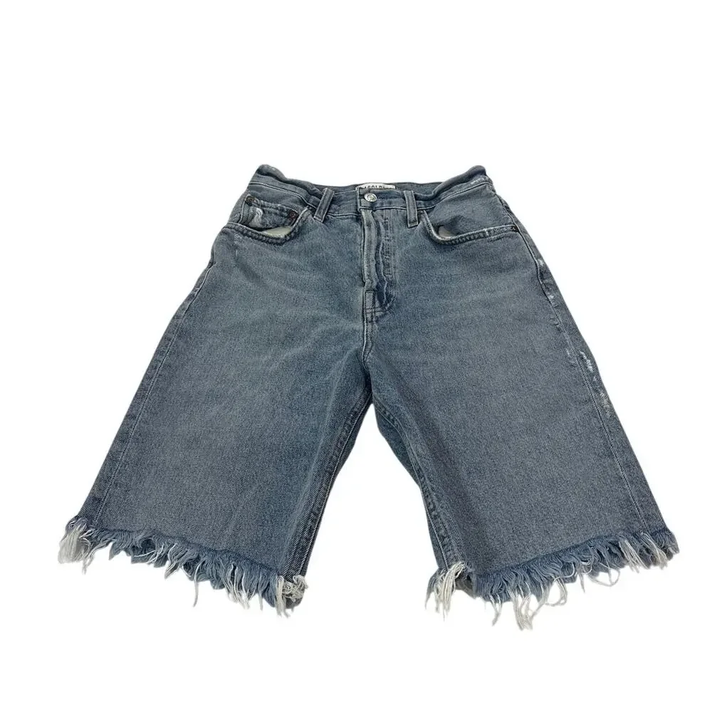 AGOLDE Womens 24 Denim 90s Jean Shorts Jorts Bermuda High Waist Streetwear
